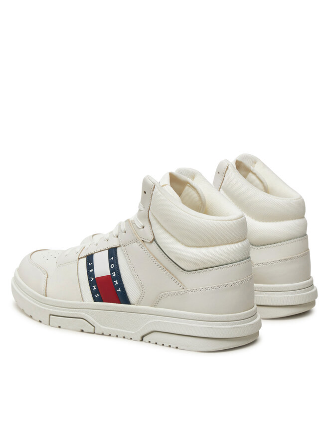 Tommy Jeans Снікерcи Tommy Jeans The Brooklyn Mix Mat Mid EM0EM01458 Білий