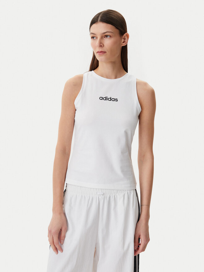 adidas adidas Τοπ Essentials Linear JC5799 Λευκό Slim Fit