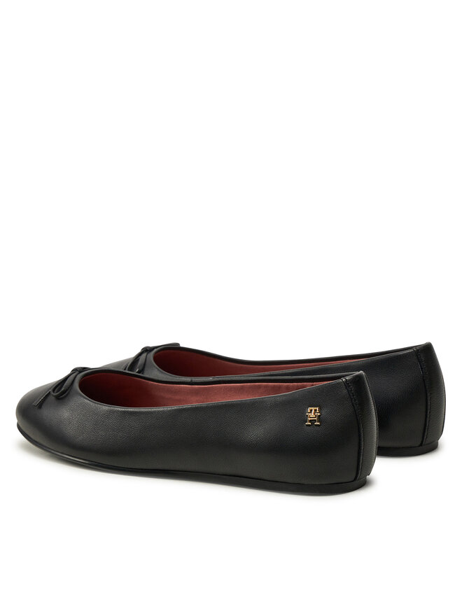 Tommy Hilfiger Ballerine Tommy Hilfiger Ballerina Leather Flat Bow FW0FW08359 Nero