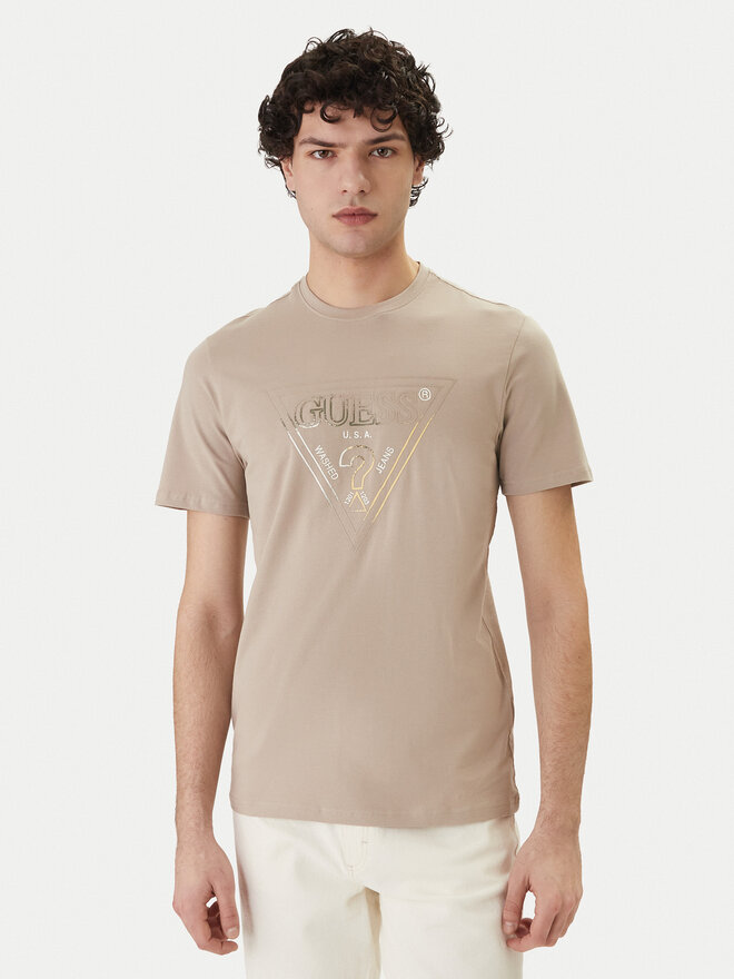 Guess Guess T-Shirt M6GI11 K2992 Beige Slim Fit