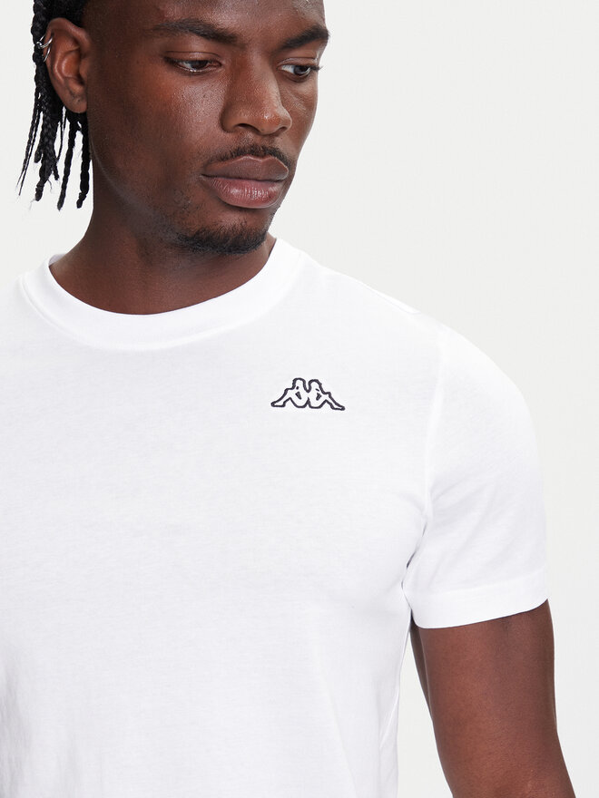 Kappa Kappa Marškinėliai Logo Korpo Cafers 304J150 Balta Slim Fit