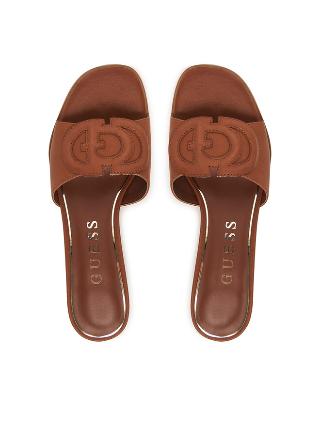 Guess Pantoletten Guess FLJCNN LEA03 Braun