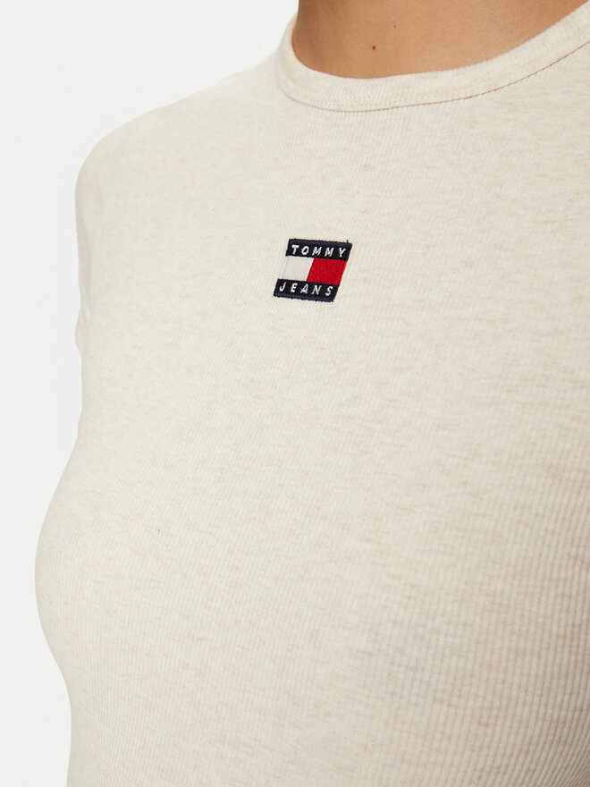 Tommy Jeans Tommy Jeans Póló DW0DW20463 Bézs Slim Fit