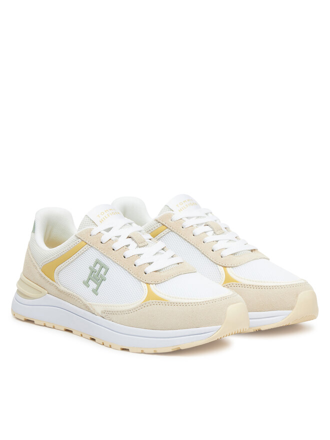 Tommy Hilfiger Sneakersy Tommy Hilfiger Casual Fashion Runner Mix FW0FW08324 Béžová