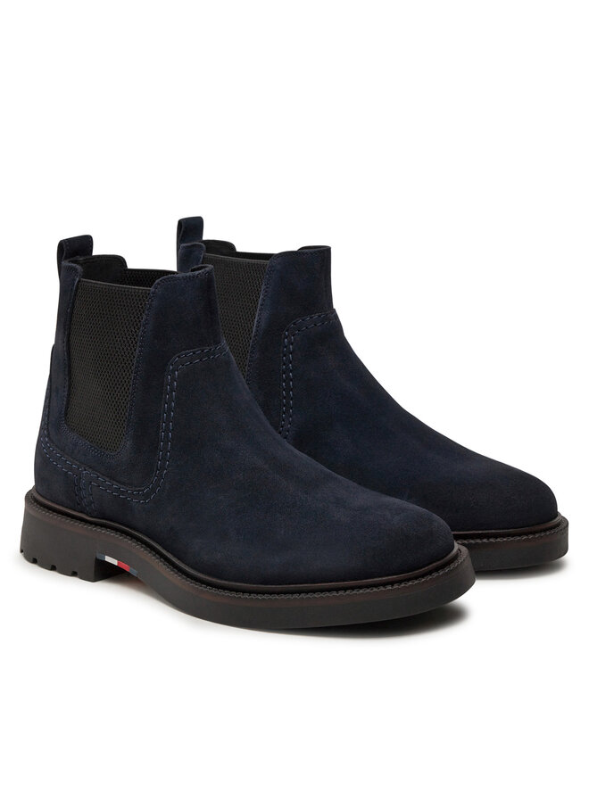 Tommy Hilfiger Ghete Jodhpur Tommy Hilfiger Light Hilfiger Suede Chelsea FM0FM05104 Bleumarin