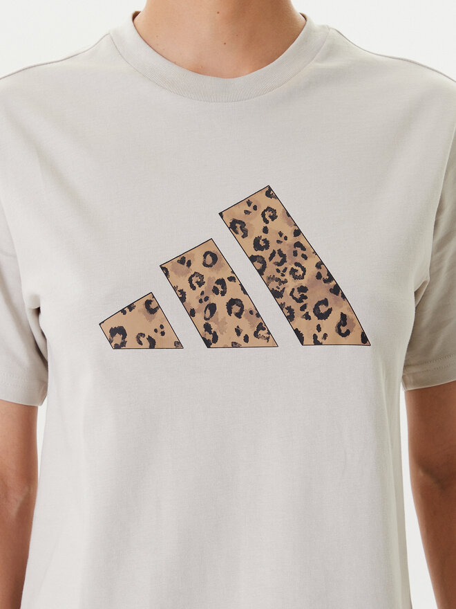 adidas adidas Marškinėliai Animal Graphic JM4423 Smėlio Regular Fit