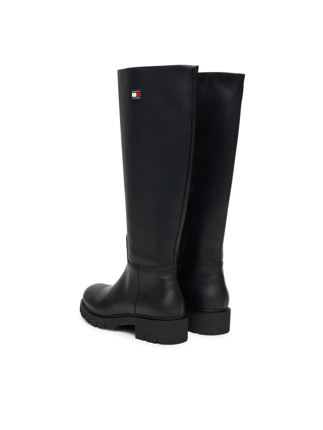 Tommy Jeans Stiefel Tommy Jeans Tjw Stretchy Long Shaft Boot EN0EN02828 Schwarz