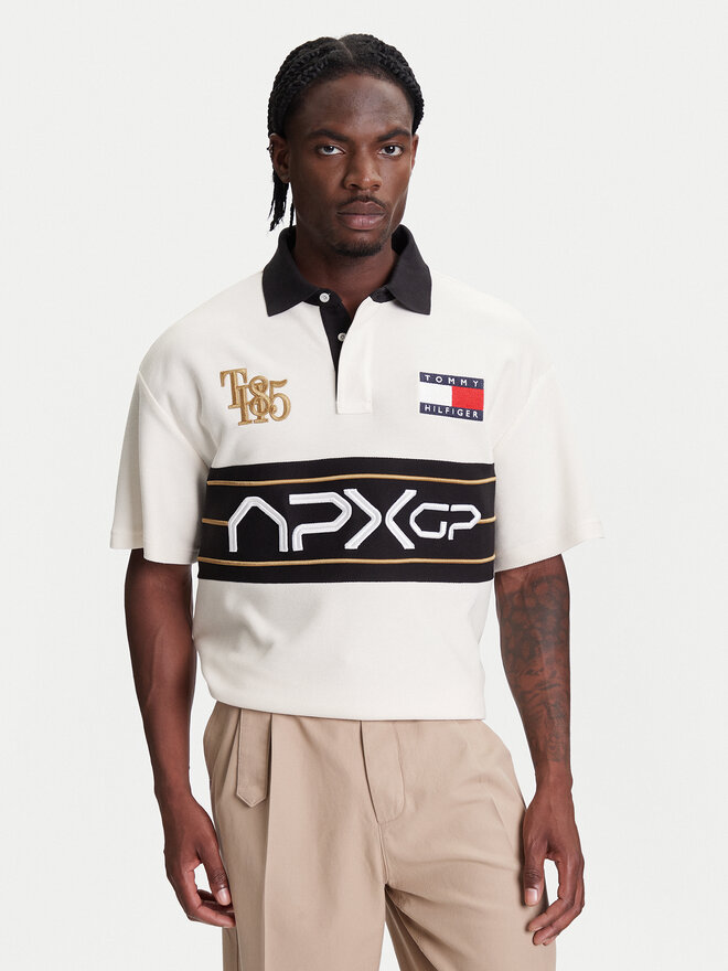 Tommy Hilfiger Tommy Hilfiger Polo marškinėliai F1 Movie Race Day MW0MW41393 Écru Relaxed Fit
