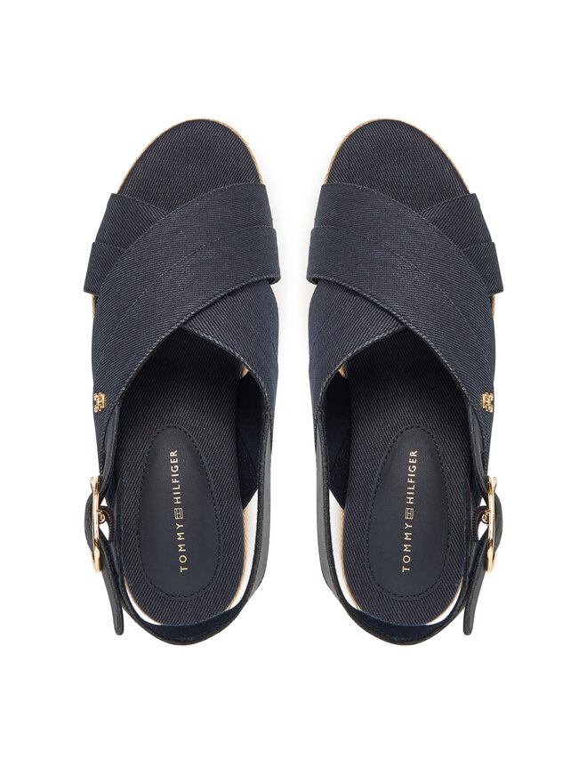 Tommy Hilfiger Espadryle Tommy Hilfiger Denim Espadrille Platform Sandal FW0FW08669 Granatowy