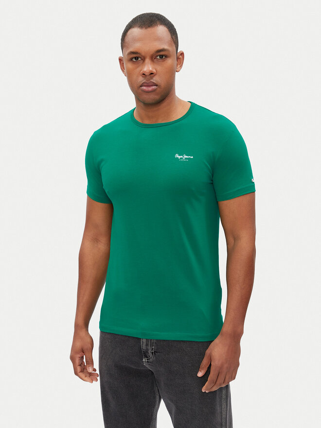 Pepe Jeans Pepe Jeans T-shirt Original Basic PM508212 Zelena Slim Fit