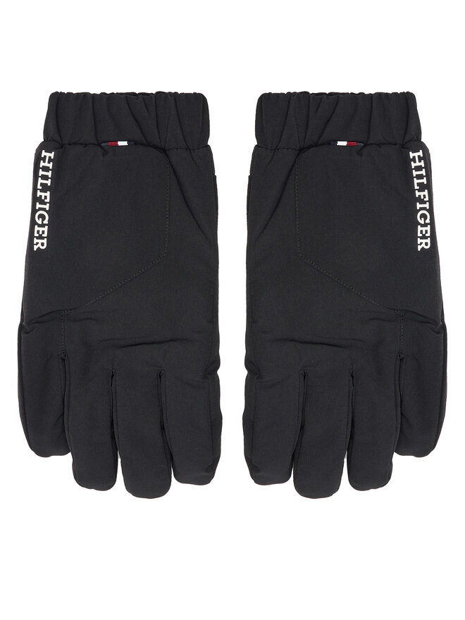 Tommy Hilfiger Rękawiczki Męskie Tommy Hilfiger Th Monotype Quilt AM0AM12829 Czarny