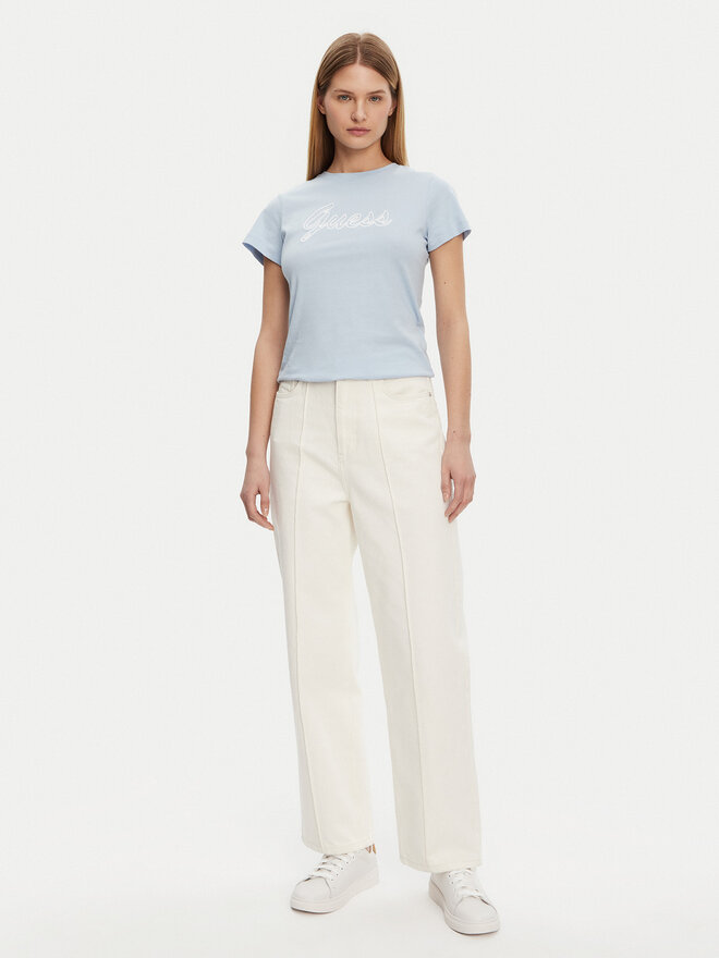 Guess Guess Marškinėliai V5GI02 K9RM1 Žydra Slim Fit