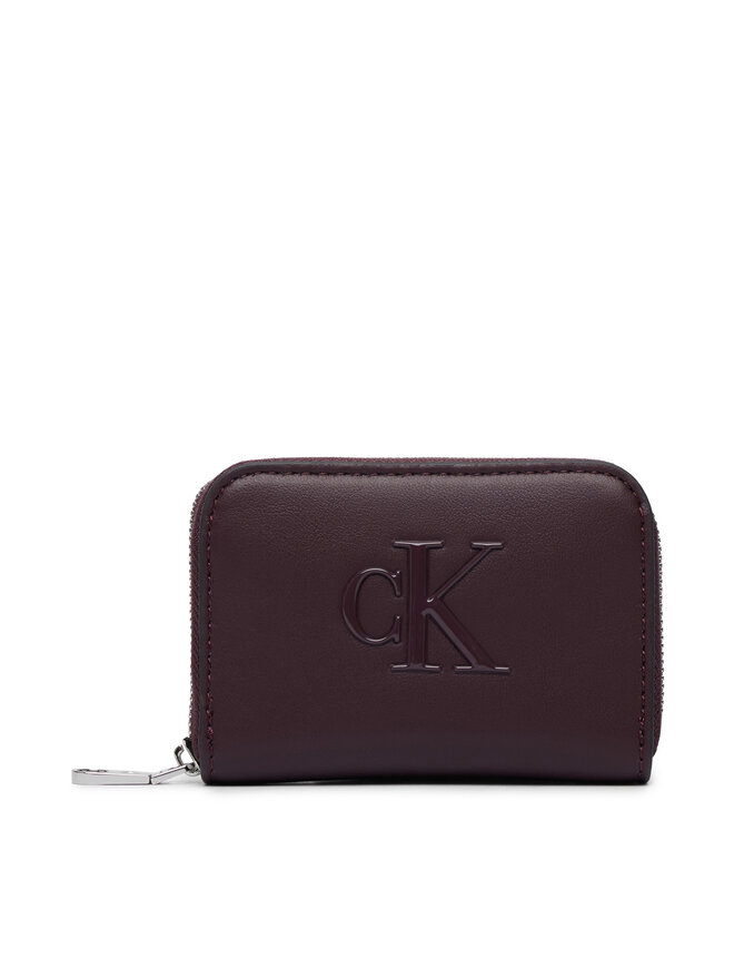 Calvin Klein Geldbörse Calvin Klein Bold Ck Medium Zip Around LV04F1154G Dunkelrot