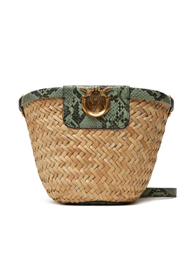 PINKO Handtasche PINKO Love Summer Bucket PE 25 PLTT 103325 A2GO Beige
