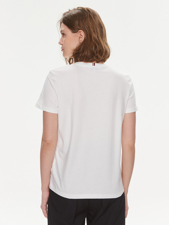 Tommy Hilfiger Tommy Hilfiger T-Shirt Signature WW0WW41674 Λευκό Regular Fit