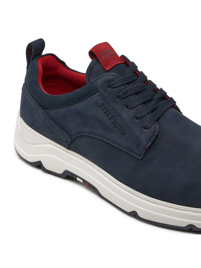 Tommy Hilfiger Sneakersy Tommy Hilfiger Nubuck Mix Hybrid Shoe FM0FM05092 Tmavomodrá
