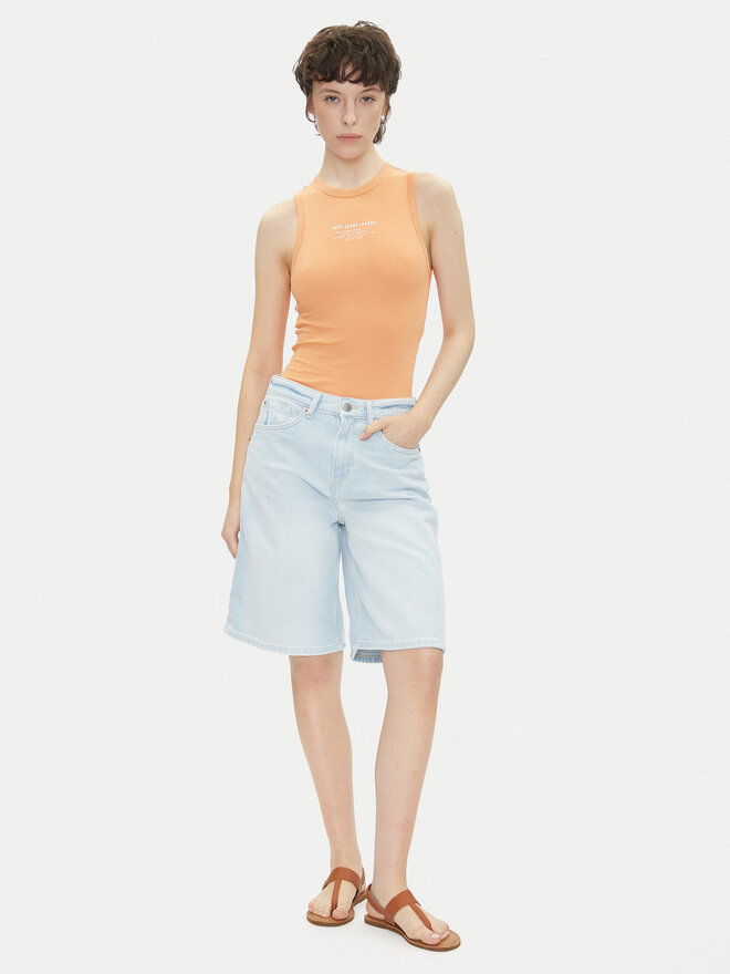 Pepe Jeans Pepe Jeans Marškinėliai Viv PL506032 Oranžinė Slim Fit