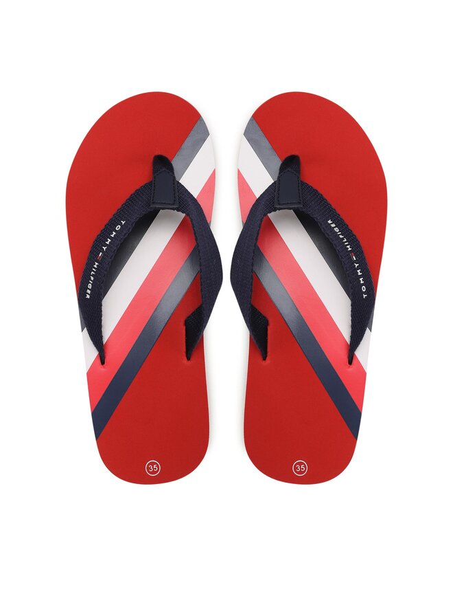 Tommy Hilfiger Джапанки Tommy Hilfiger Stripes Flap Flop T3B8-32920-0058 S Тъмносин