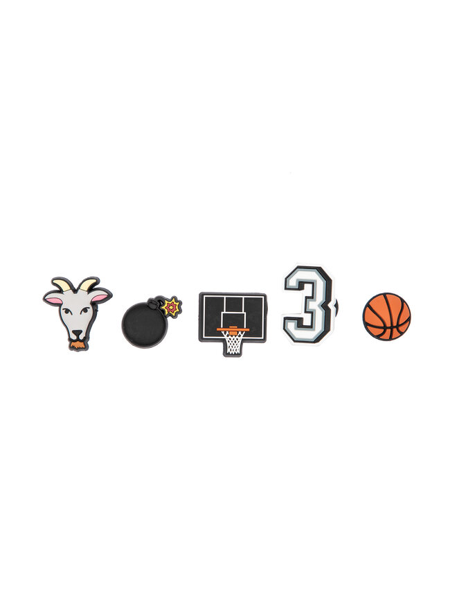 Crocs Ozdoba na topánky Crocs Jibbitz Basketball Star 5 pack 10009750 Čierna