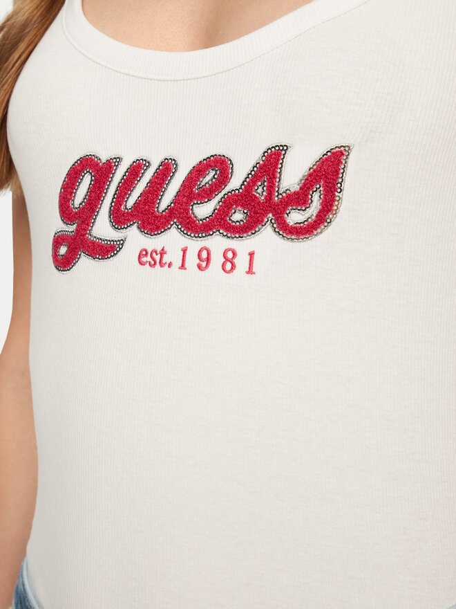 Guess Guess Felső W5RP03 KA0H1 Fehér Regular Fit