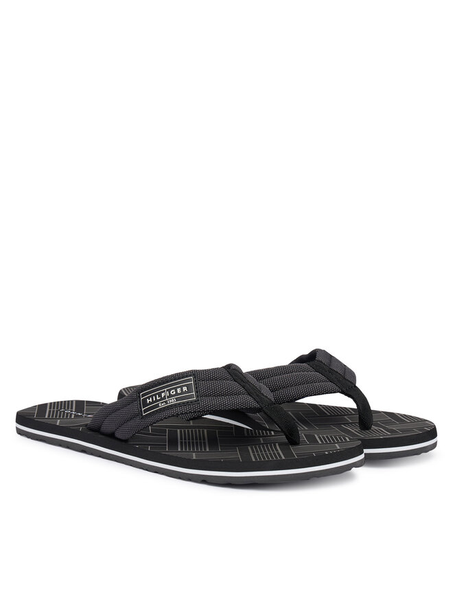 Tommy Hilfiger Zehentrenner Tommy Hilfiger Flag Patch Beach FM0FM06004 Schwarz