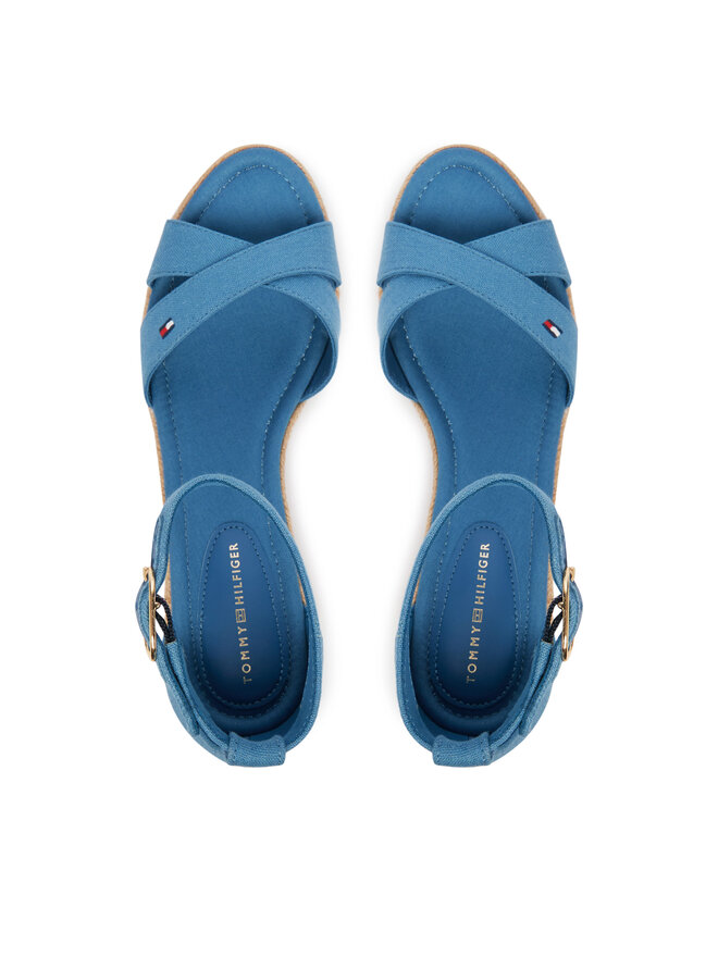 Tommy Hilfiger Espadrilles Tommy Hilfiger Hemp Crossover Strap Wedge Espadrilles FW0FW09332 Blau