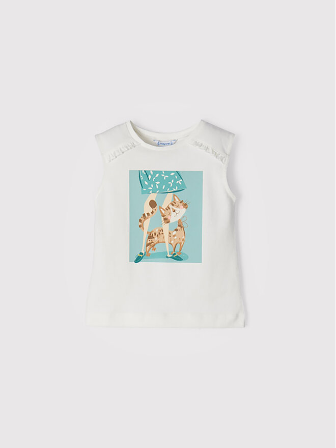 Mayoral Mayoral Τοπ 3051 Λευκό Regular Fit