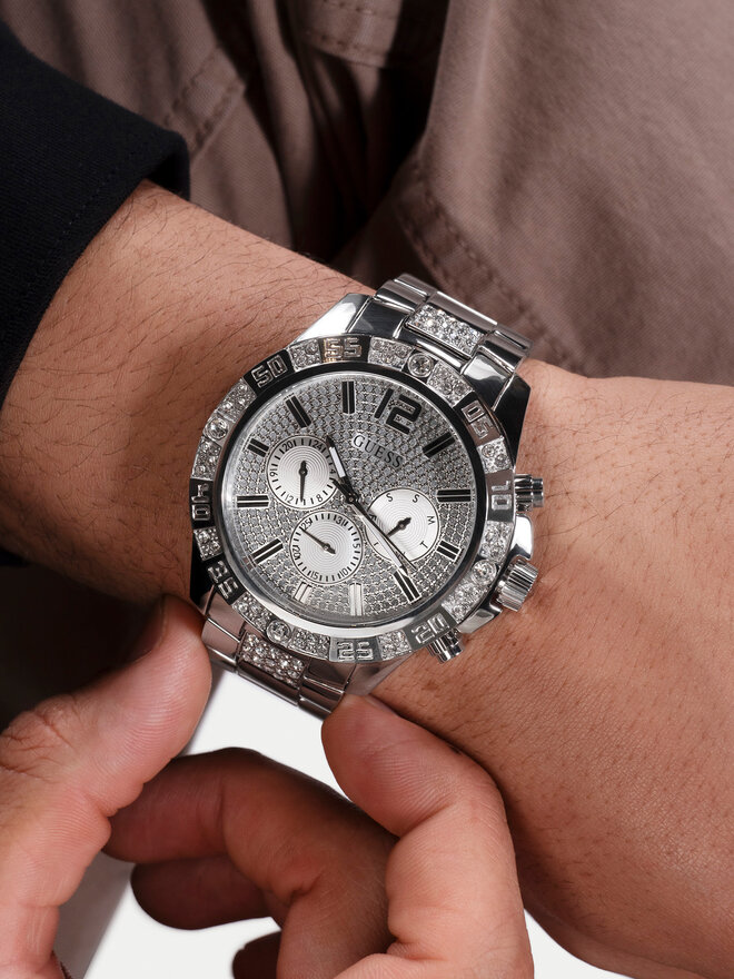 Guess Zegarek Guess GW0796G1 Srebrny