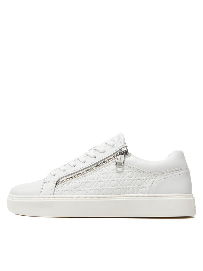 Calvin Klein Sneakers Calvin Klein Low Top Lace Up W/ Zip Mono HM0HM01496 Bianco