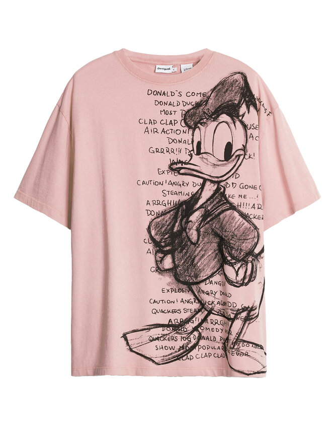 Desigual Desigual Marškinėliai Donald 25SWTKAH Rožinė Loose Fit