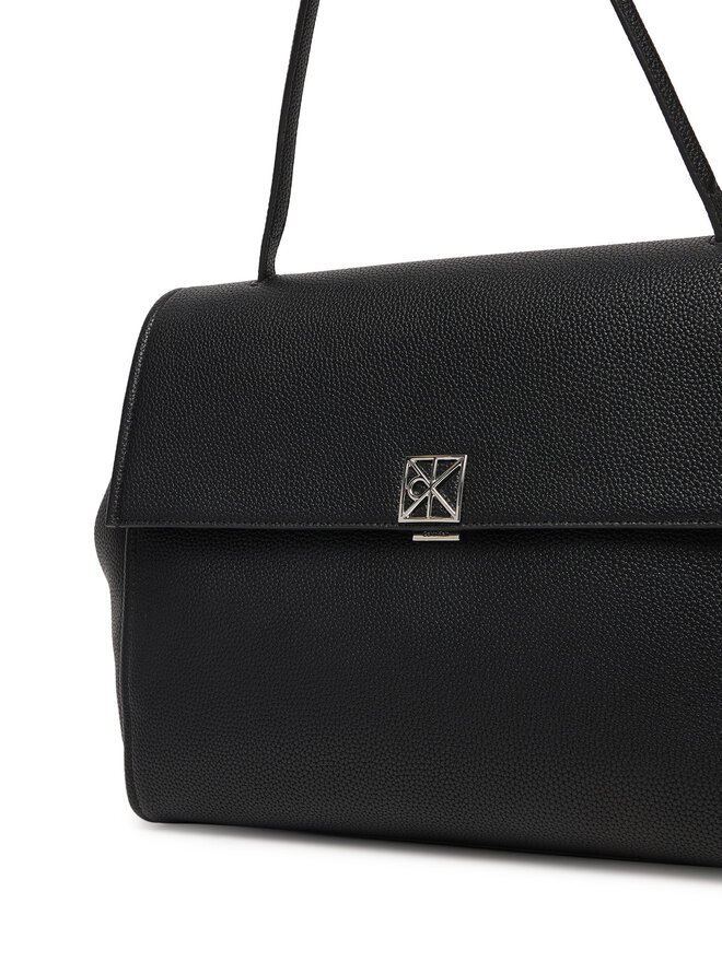 Calvin Klein Handtasche Calvin Klein Emblem Hw Pebble Satchel LV04F3494G Schwarz