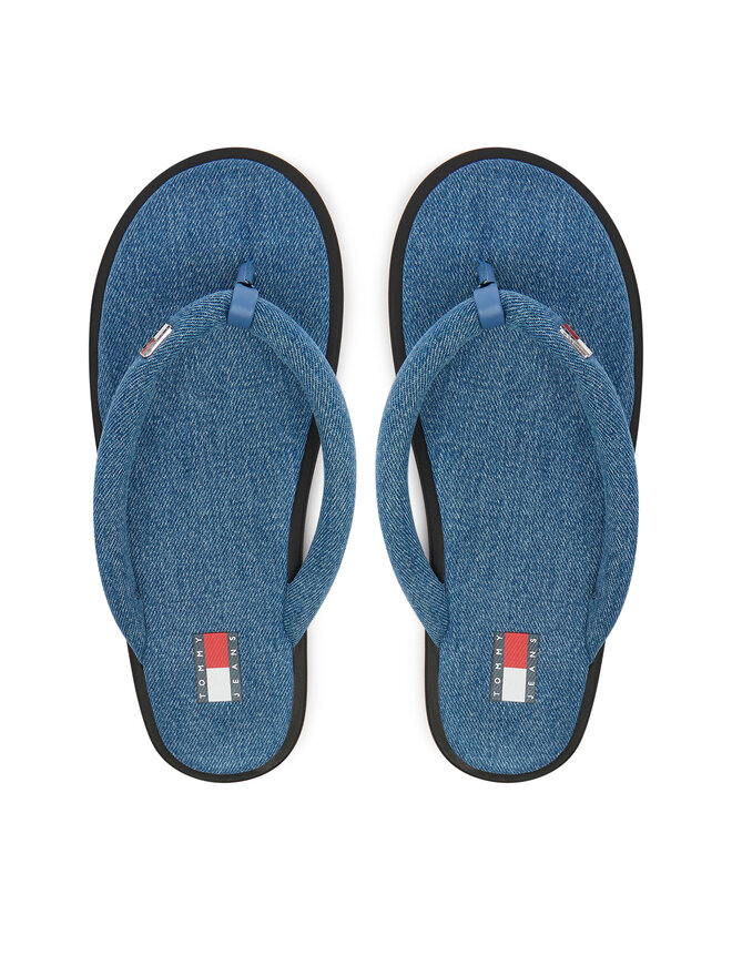 Tommy Jeans Zehentrenner Tommy Jeans Tjw Padded Denim Casual Sandal EN0EN03021 Blau