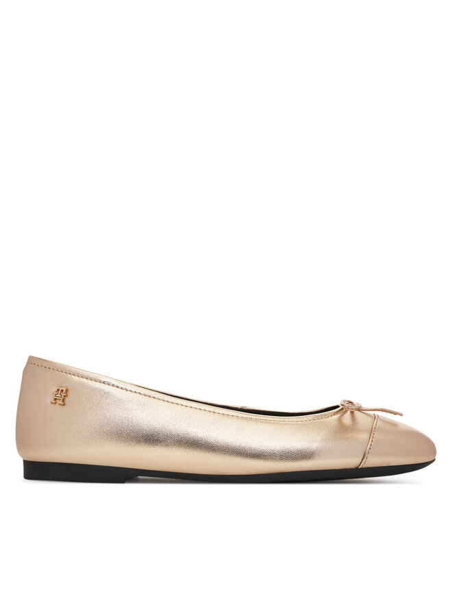 Tommy Hilfiger Baleriny Tommy Hilfiger Metallic Toe-Cap FW0FW08920 Złoty