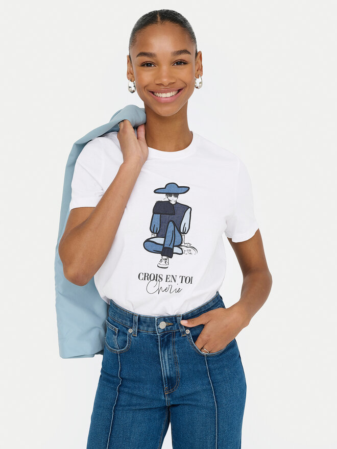 ONLY ONLY Camiseta Emma 15329752 Blanco Regular Fit
