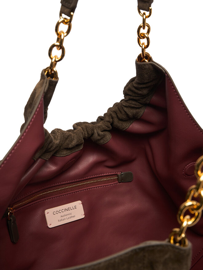 Coccinelle Handtasche Coccinelle V5G Coccinellesmash Suede Bim E1 V5G 11 02 01 Khakifarben