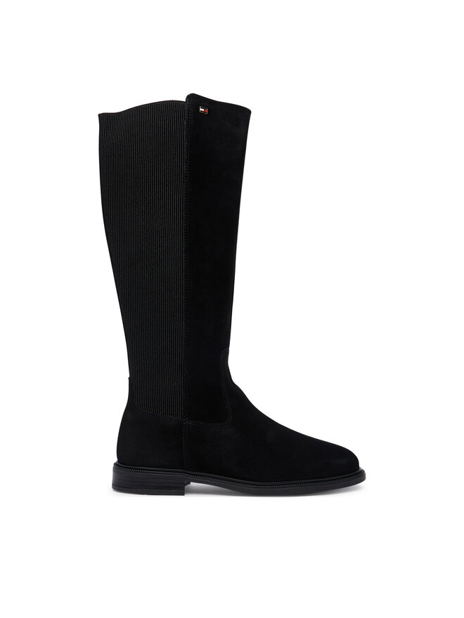 Tommy Hilfiger Stiefel Tommy Hilfiger Enamel Flag Suede High Chelsea FW0FW09574 Schwarz