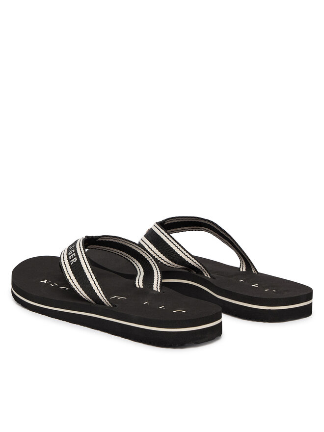 Tommy Hilfiger Zehentrenner Tommy Hilfiger Th Webbing Summer Sandal FW0FW09193 Schwarz
