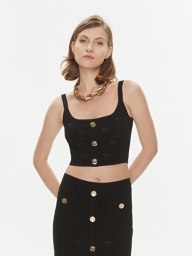 PINKO Pinko Τοπ Dolly 101885 A16F Μαύρο Slim Fit