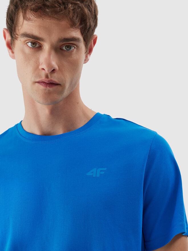 4F 4F Marškinėliai 4FAW23TTSHM0876 Mėlyna Regular Fit