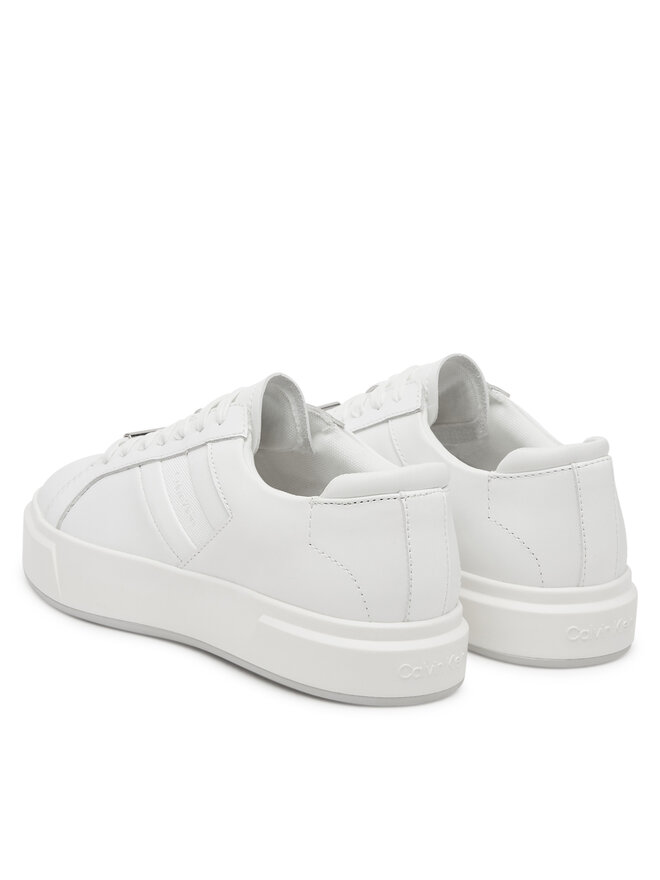 Calvin Klein Snīkeri Calvin Klein Basket Cups Lace Up Logo Tape YW0YW02007 Balts