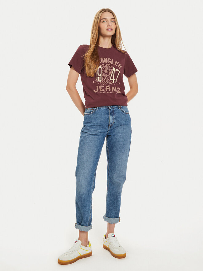Wrangler Wrangler T-Shirt Graphic 112356427 Dunkelrot Regular Fit