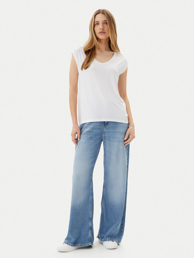 Pieces Pieces Camiseta Billo 17078732 Blanco Loose Fit
