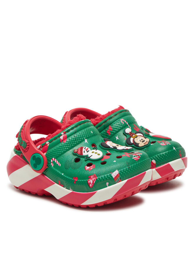 Crocs Klapki Crocs Classic Mickey Xmass Lined Clog T 210815 Zielony