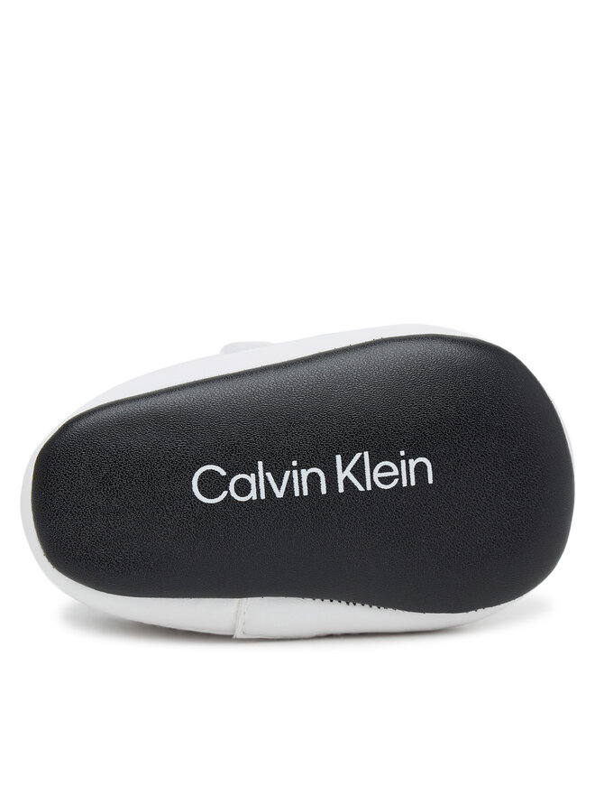 Calvin Klein Sneakersy Calvin Klein Low Cut Velcro Sneaker V0B9-83145-1582 Biela