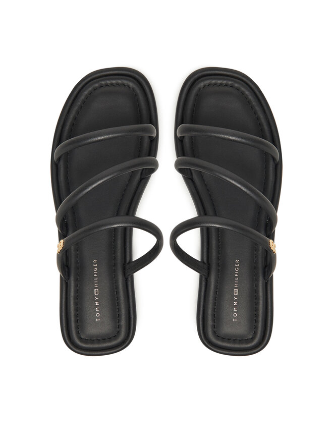 Tommy Hilfiger Παντόφλες Tommy Hilfiger Strappy Leather Mule FW0FW08939 Μαύρο