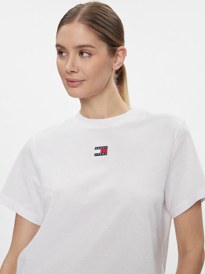 Tommy Jeans Tommy Jeans Marškinėliai Badge DW0DW17391 Balta Boxy Fit