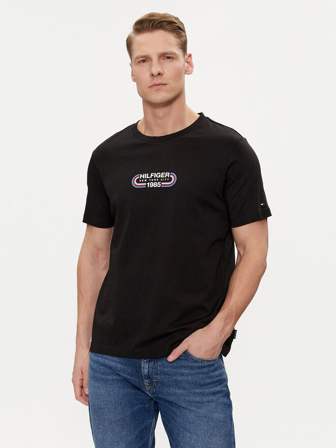 Tommy Hilfiger Tommy Hilfiger T-Shirt Track Graphic MW0MW34429 Μαύρο Regular Fit