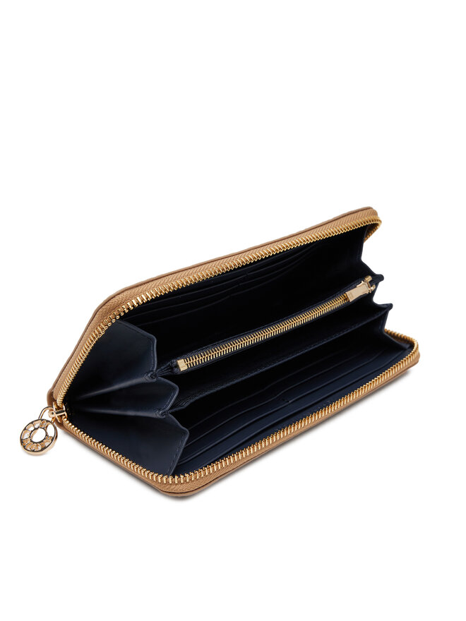 Tommy Hilfiger Cartera grande para mujer Tommy Hilfiger Th Distinct Lrg Za Mono AW0AW17258 Marrón