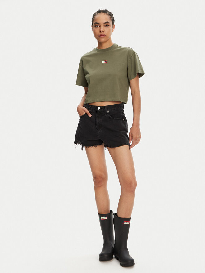 Hunter Hunter Póló Abby HARW0059251 Khaki Boxy Fit
