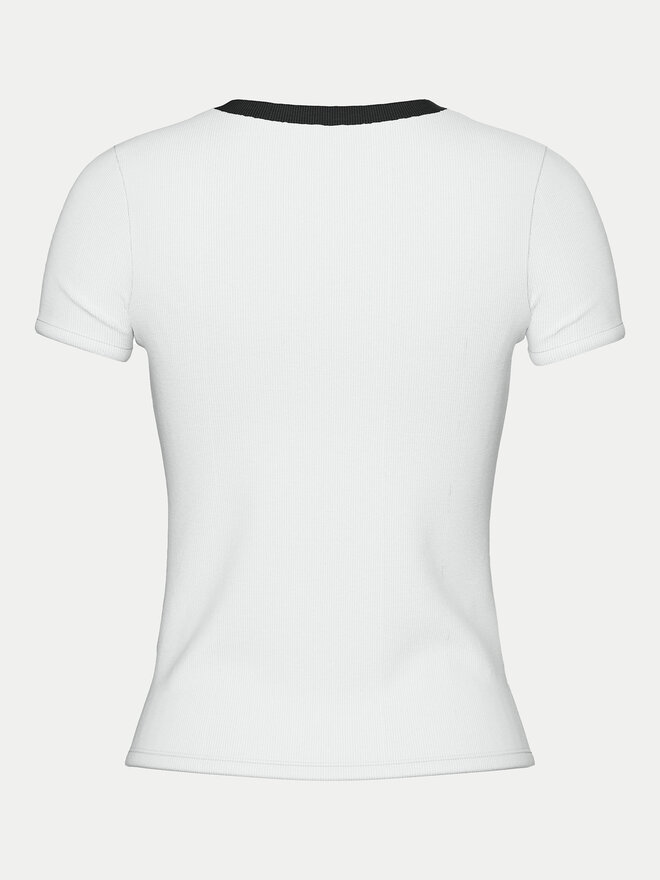 Pieces Pieces Marškinėliai May 17154483 Balta Slim Fit